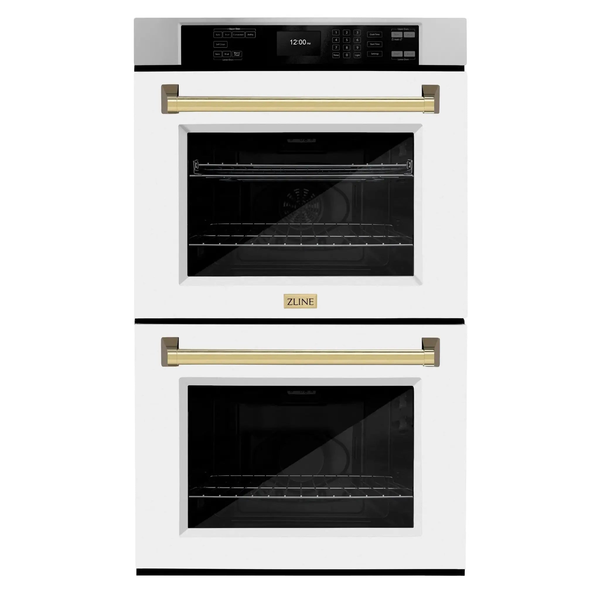ZLINE 30"Professional True Convection Double Wall Oven, Air Fry, Self Clean, White Matte, Gold WADZ-WM-30-G by Farmhouse Kitchen and Bath