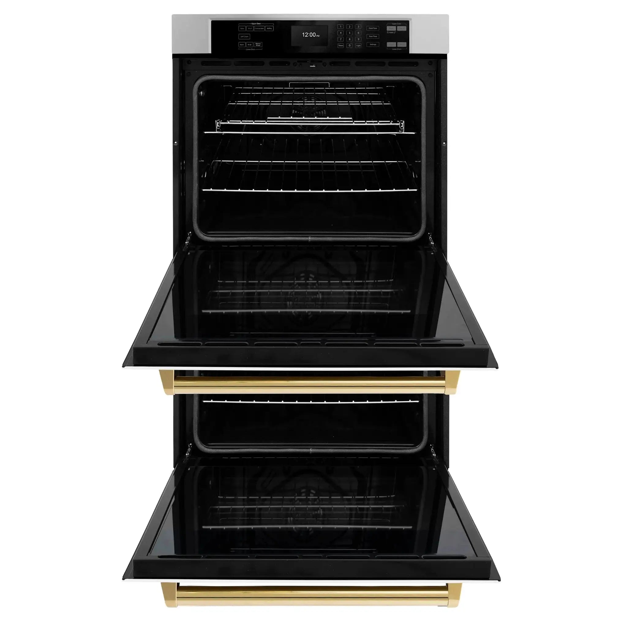 ZLINE 30"Professional True Convection Double Wall Oven, Air Fry, Self Clean, White Matte, Gold WADZ-WM-30-G by Farmhouse Kitchen and Bath