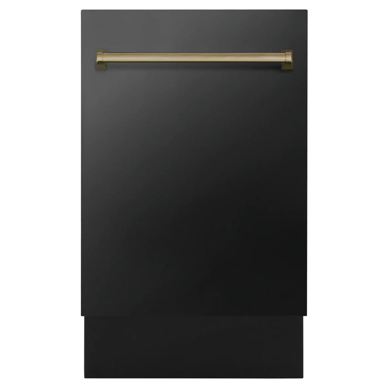 ZLINE Autograph 18" Dishwasher Black Stainless, DWVZ-BS-18-G by Farmhouse Kitchen and Bath