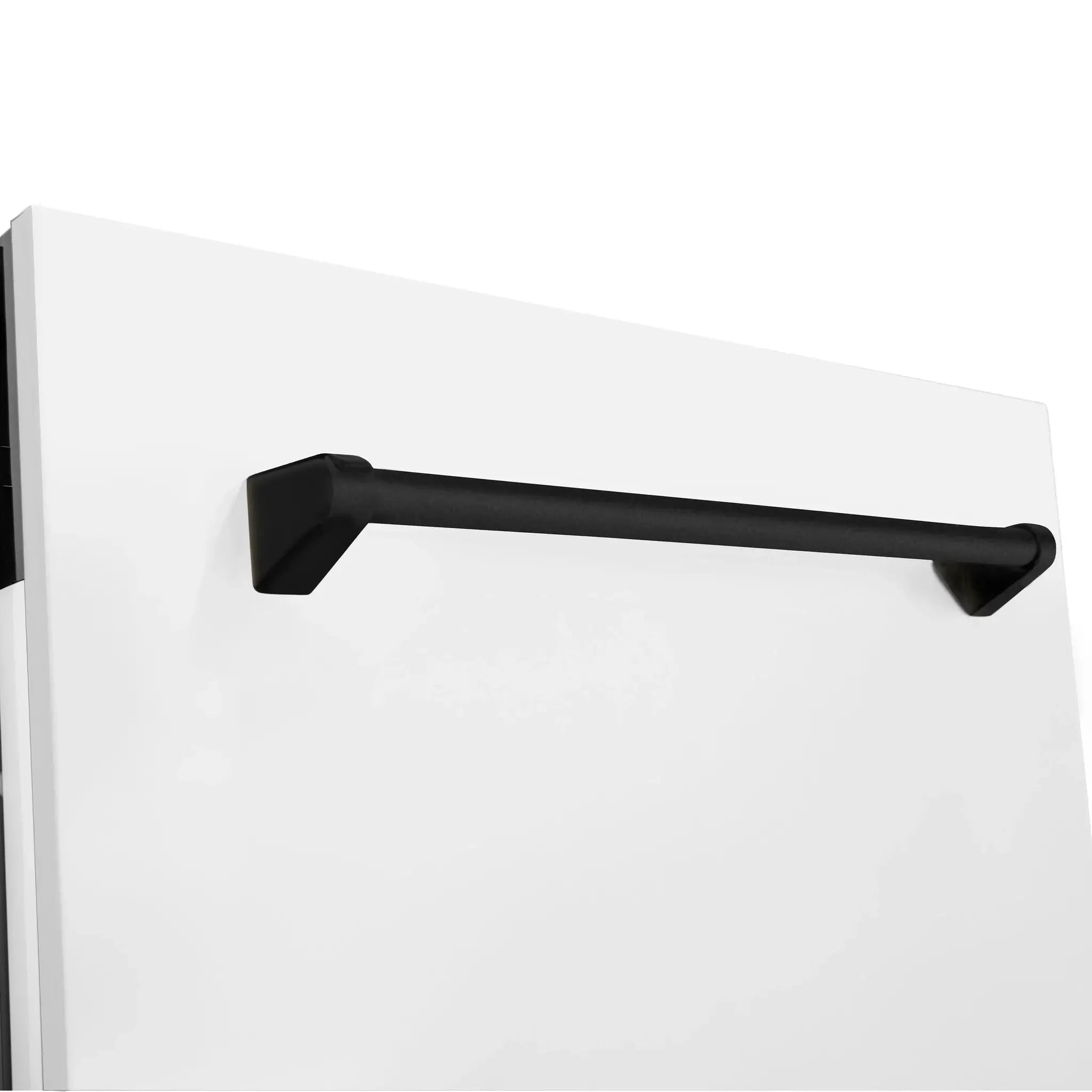ZLINE 24" Autograph Dishwasher, White Door, Black Handle, DWVZ-WM-24-MB by Farmhouse Kitchen and Bath