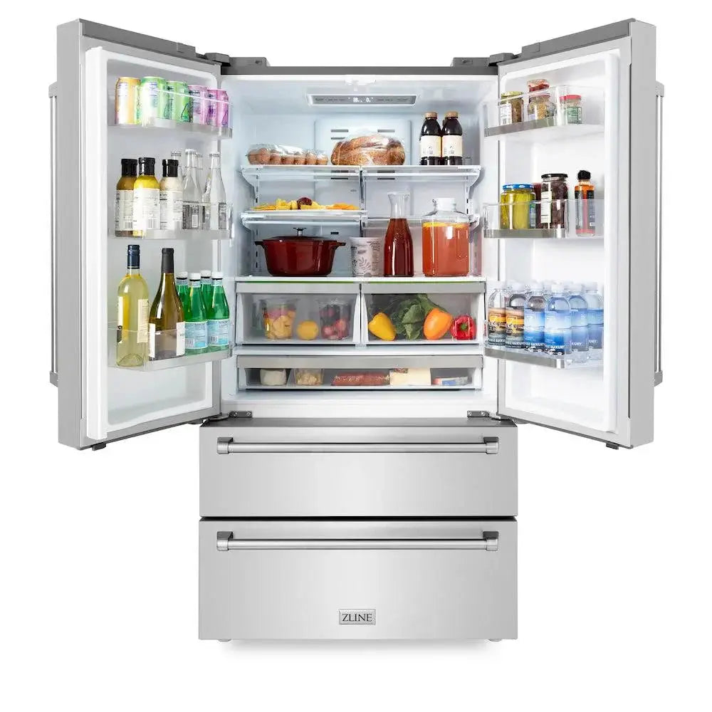 ZLINE Kitchen Package Refrigerator, Range , Range Hood , Microwave, Dishwasher 5KPR-RARH48-MWDWV by Farmhouse Kitchen and Bath
