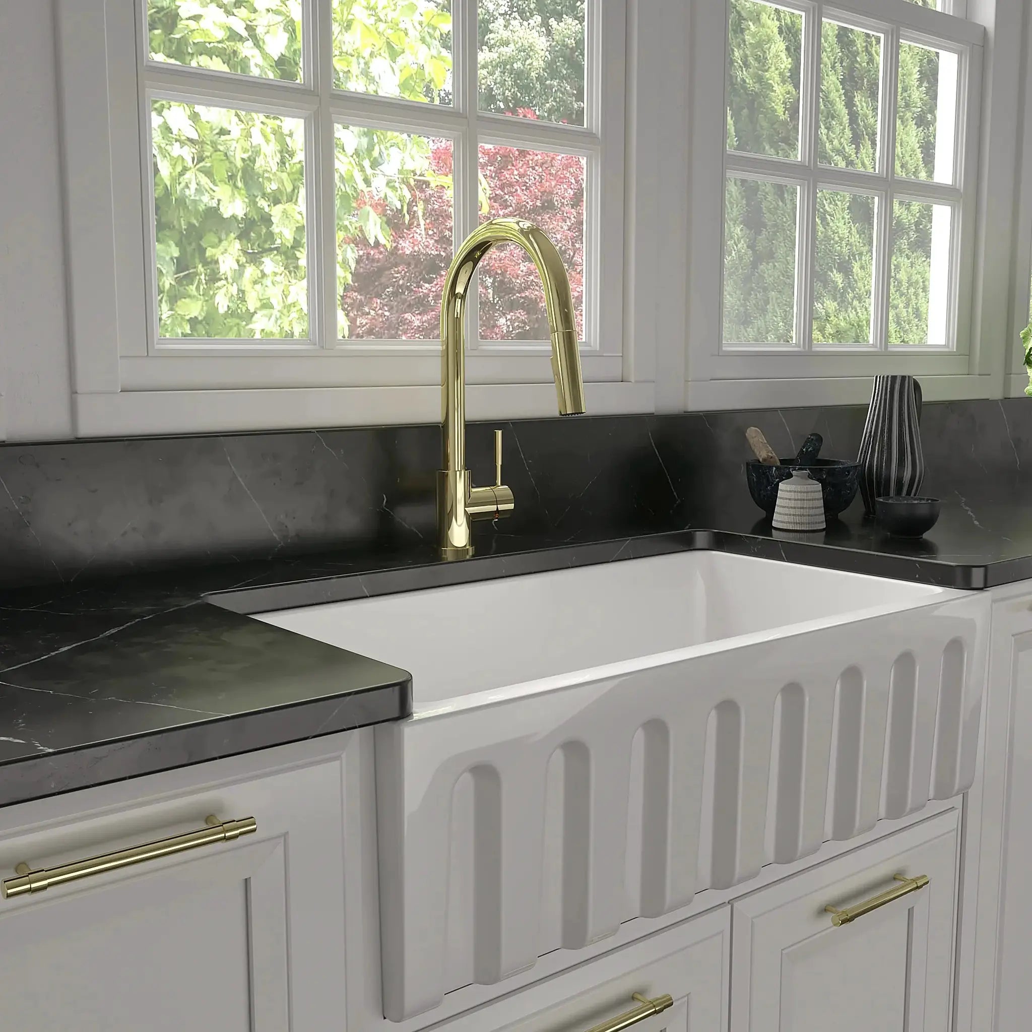 ZLINE Gemini Kitchen Faucet, GEM-KF-PG by Farmhouse Kitchen and Bath