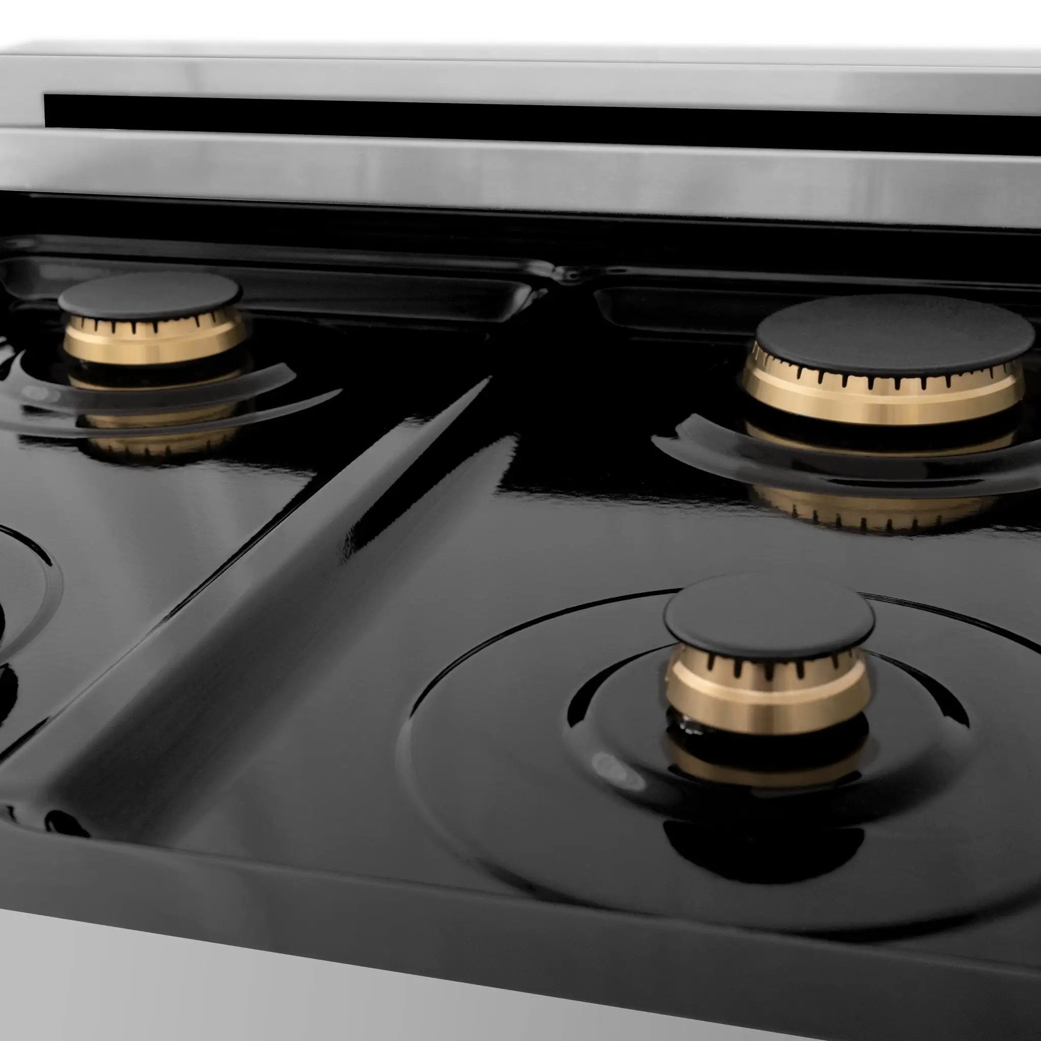 ZLINE 24" Autograph Dual Fuel Range, Stainless, Black accents, RAZ-24-MB by Farmhouse Kitchen and Bath
