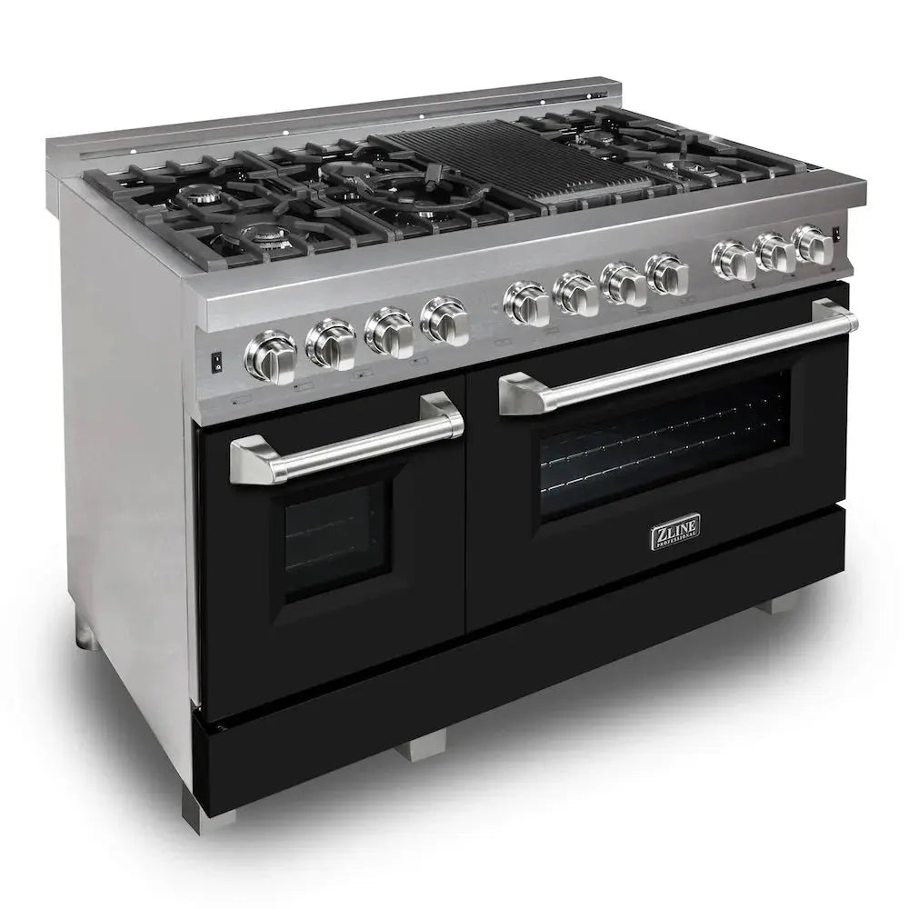 ZLINE 48" Bundle Range RAS-BLM-48 & Range Hood 8654BLM-48, 2KP-RASBLMRH48 by Farmhouse Kitchen and Bath