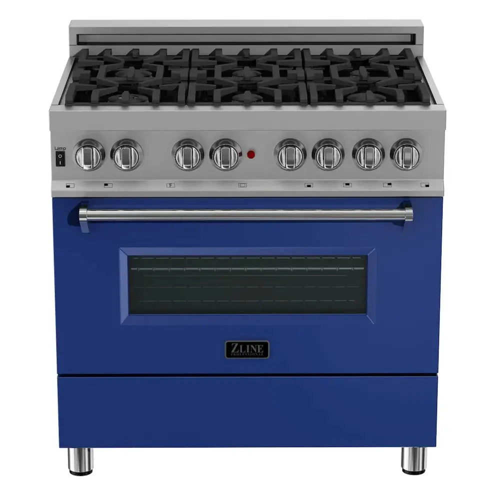 ZLINE 36" Bundle Range RAS-BM-36 & Range Hood 8654BM-36, 2KP-RASBMRH36 by Farmhouse Kitchen and Bath