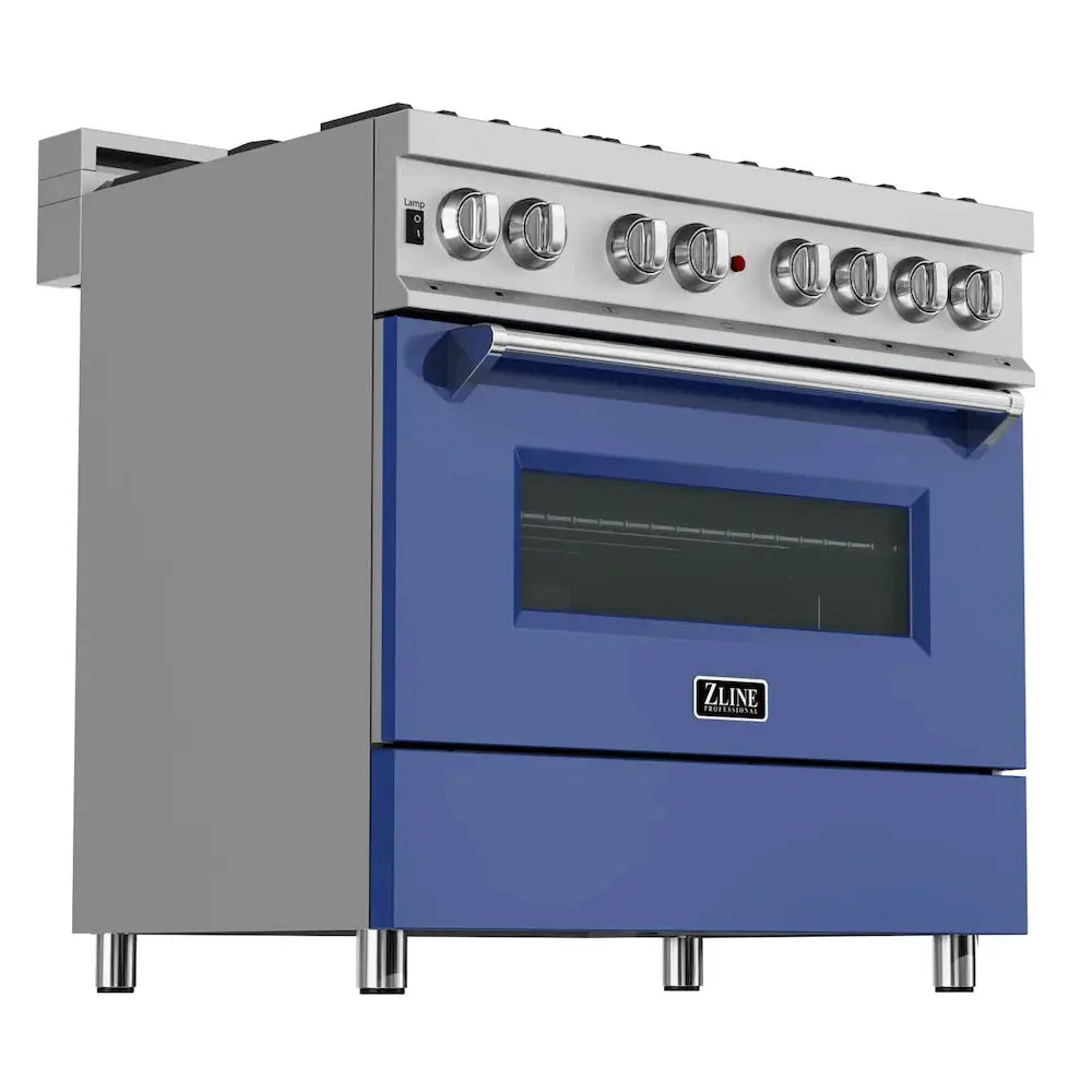 ZLINE 36" Bundle Range RAS-BM-36 & Range Hood 8654BM-36, 2KP-RASBMRH36 by Farmhouse Kitchen and Bath
