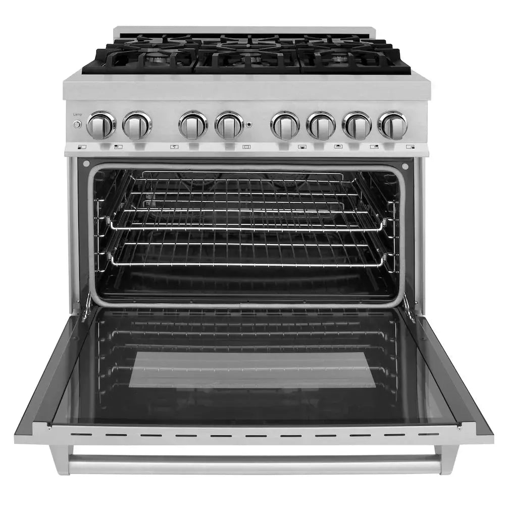 ZLINE 36" Bundled Stainless DualRange RangeHood Dishwasher 3KP-RASRH36-DW by Farmhouse Kitchen and Bath