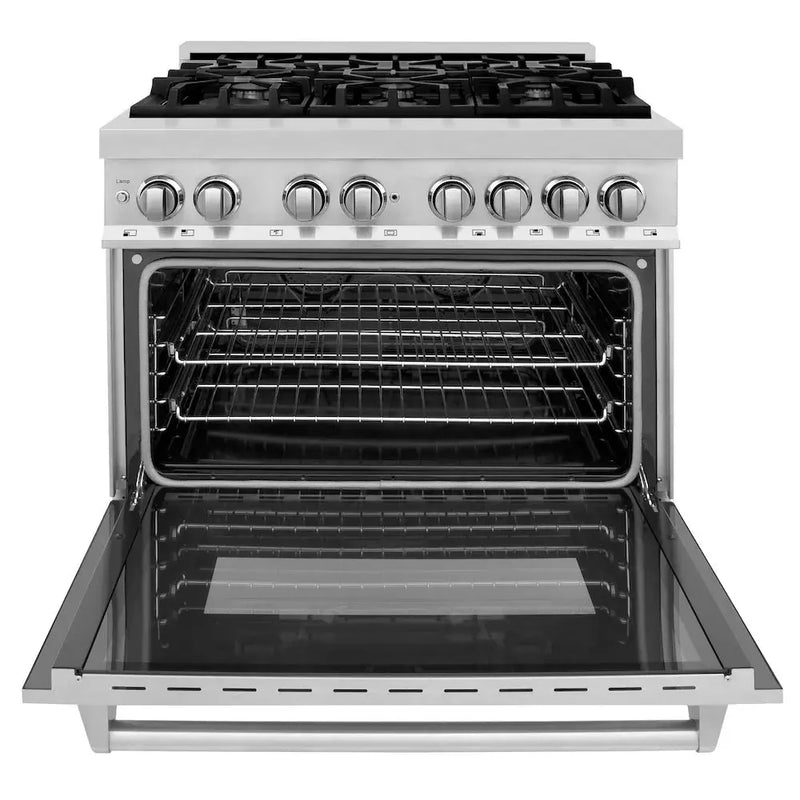 ZLINE 36" Bundle Range RA-SN-36 & Range Hood KB-36, 2KP-RASNRH36 by Farmhouse Kitchen and Bath
