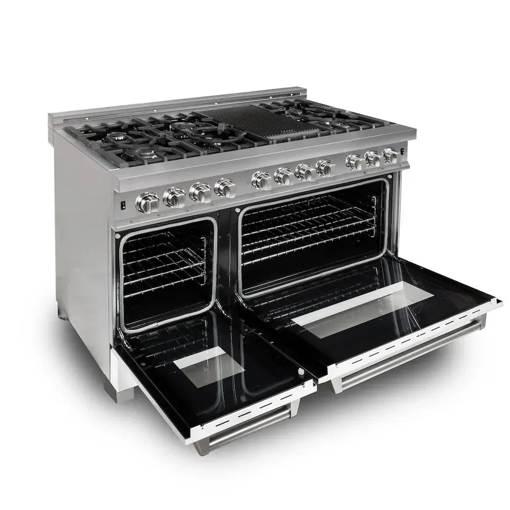 ZLINE 48" Bundle Range RAS-WM-48 & Range Hood 8654WM-48, 2KP-RASWMRH48 by Farmhouse Kitchen and Bath