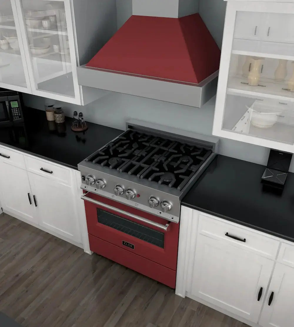 ZLINE 30" Bundle Range RAS-RM-30 & Range Hood 8654RM-30, 2KP-RASRMRH30 by Farmhouse Kitchen and Bath