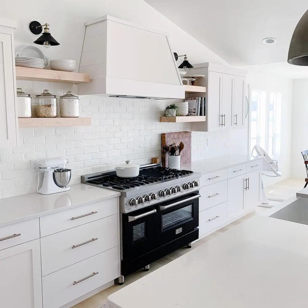 ZLINE 48" Bundle Range RA48 & Wall Range Hood KB-48, 2KP-RABLMRH48 by Farmhouse Kitchen and Bath