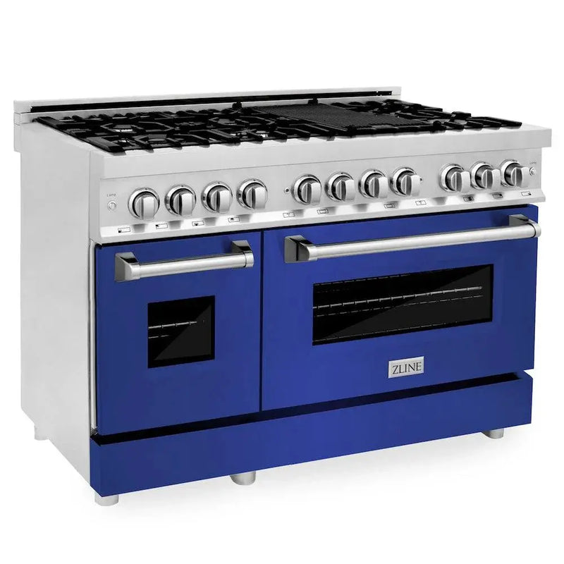 ZLINE 48" Bundle Range RA-BM-48 & Wall Range Hood KB-48, 2KP-RABMRH48 by Farmhouse Kitchen and Bath