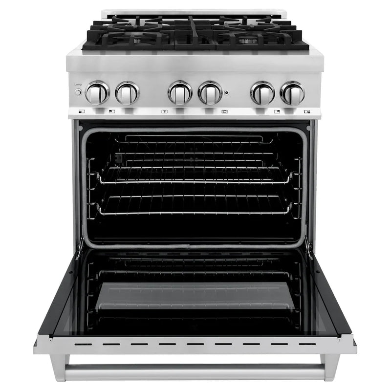 ZLINE Kitchen Package Refrigerator, Range , Microwave, Dishwasher , 4KPR-RAOTRH30-DWV by Farmhouse Kitchen and Bath
