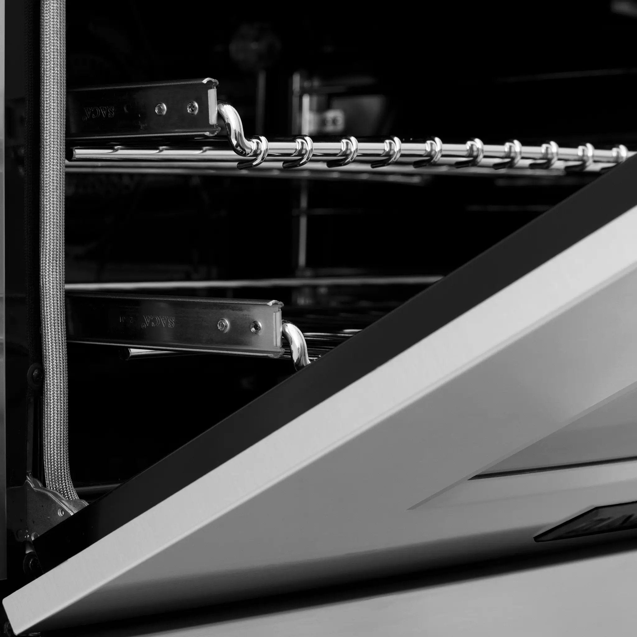 ZLINE 24" Autograph Dual Fuel Range, Stainless, Black accents, RAZ-24-MB by Farmhouse Kitchen and Bath