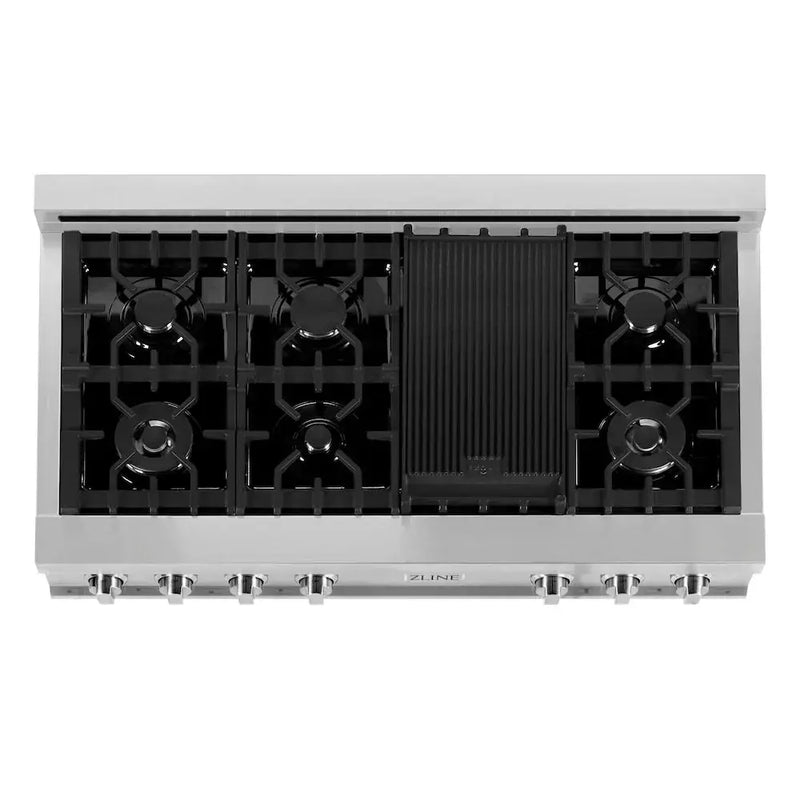 ZLINE Kitchen Package Refrigerator, Rangetop, Rangehood, Wall Oven, 4KPR-RTRH48-AWD by Farmhouse Kitchen and Bath