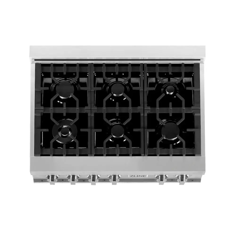 ZLINE Kitchen Package Refrigerator, Rangetop, Rangehood, Wall Oven, 4KPR-RTRH36-AWS by Farmhouse Kitchen and Bath