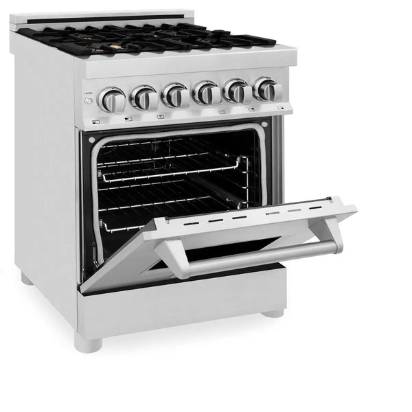 ZLINE 24" Dual Fuel Range, Stainless Steel, Brass Burners, RA-BR-24, photo 2 of 18