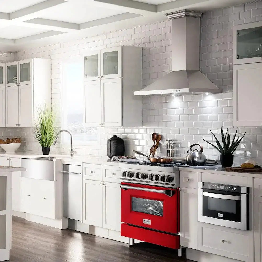ZLINE 36" Bundle Range RA-RM-36 & Wall Range Hood KB-36, 2KP-RARMRH36 by Farmhouse Kitchen and Bath
