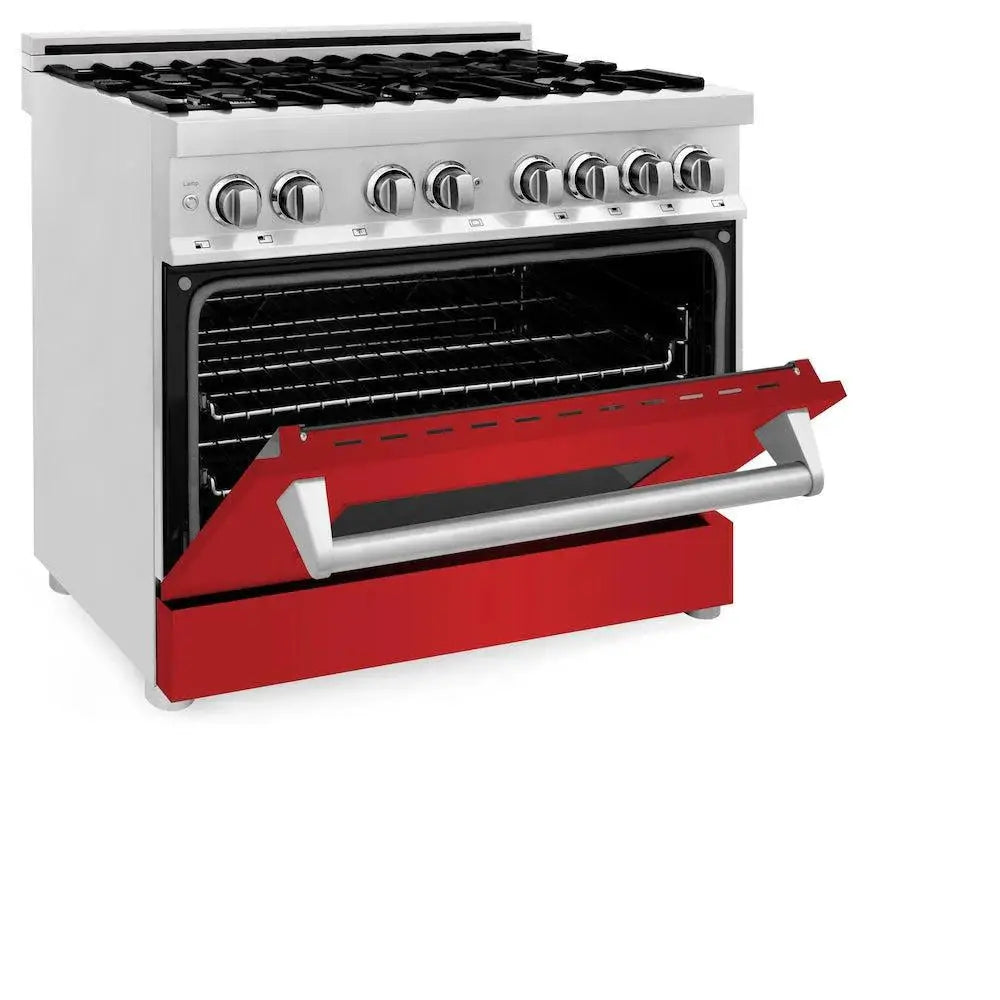 ZLINE 36" Bundle Range RA-RM-36 & Wall Range Hood KB-36, 2KP-RARMRH36 by Farmhouse Kitchen and Bath