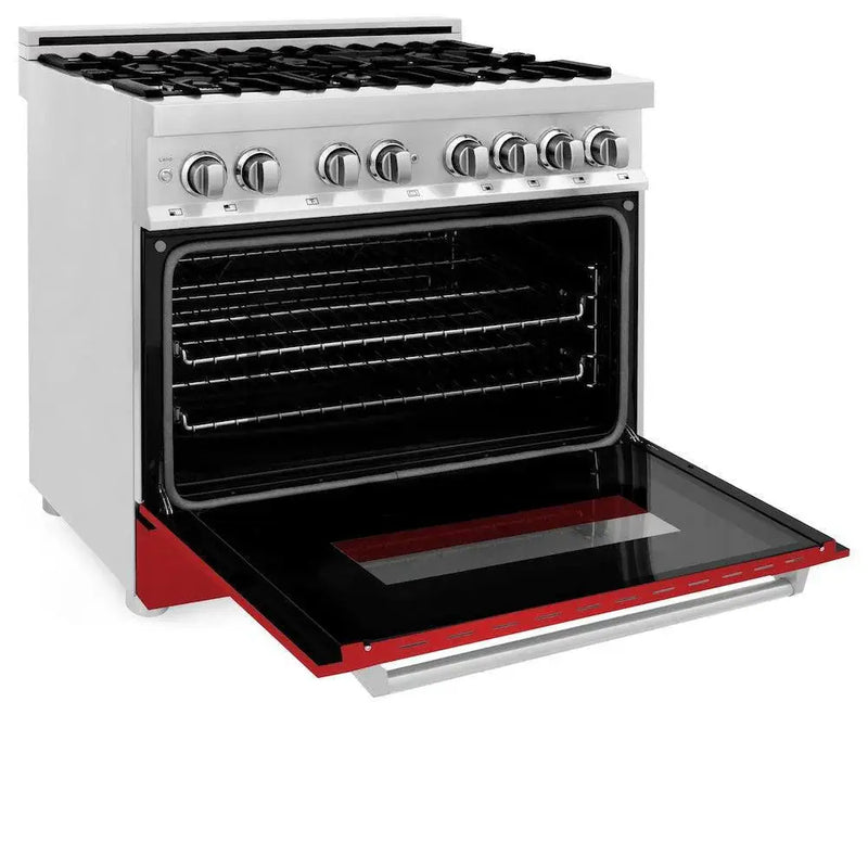 ZLINE 36" Bundle Range RA-RM-36 & Wall Range Hood KB-36, 2KP-RARMRH36 by Farmhouse Kitchen and Bath
