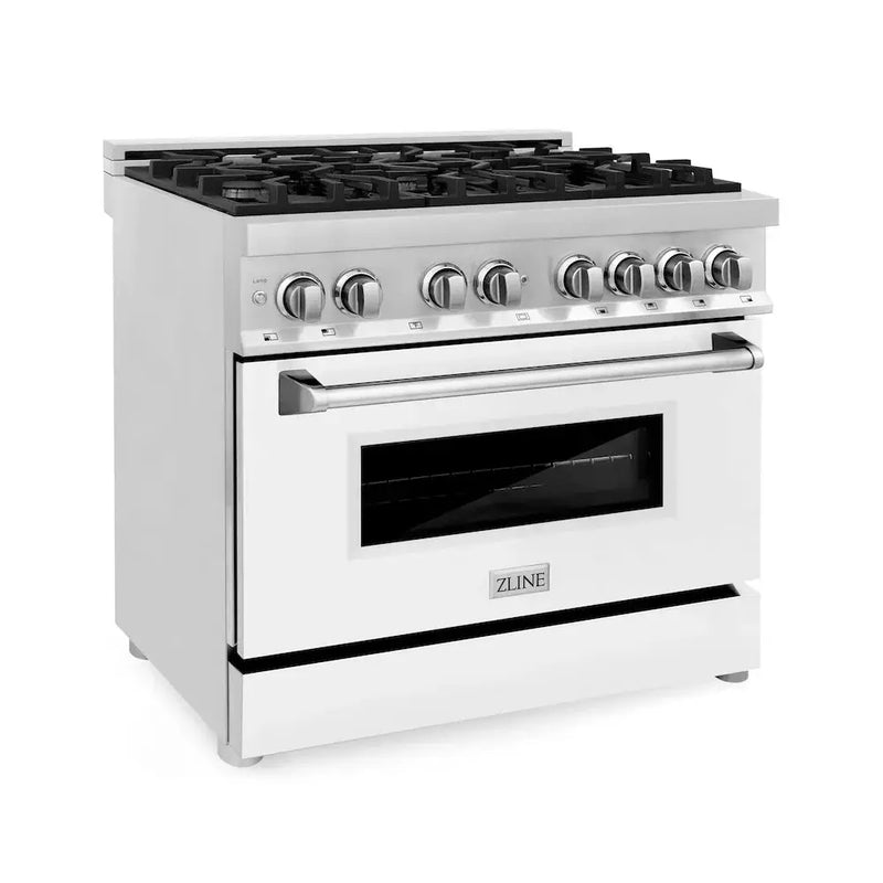 ZLINE 36" Bundle Range RA36 & Range Hood KB-36, 2KP-RAWMRH36 by Farmhouse Kitchen and Bath