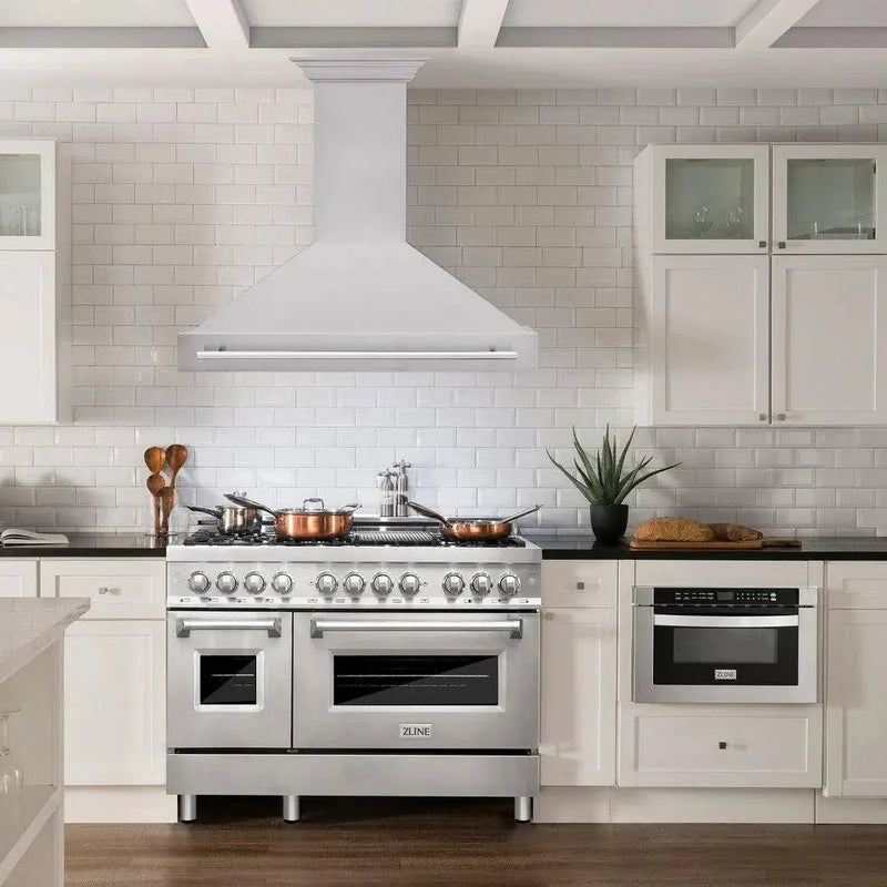 ZLINE 48" Autograph Stainless Red Wall Range Hood 8654STX-RG-48 by Farmhouse Kitchen and Bath