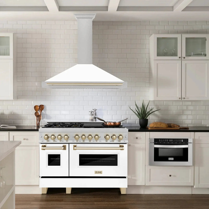 ZLINE 48" Autograph Stainless Wall Range Hood KB4SNZ-WM48-G by Farmhouse Kitchen and Bath