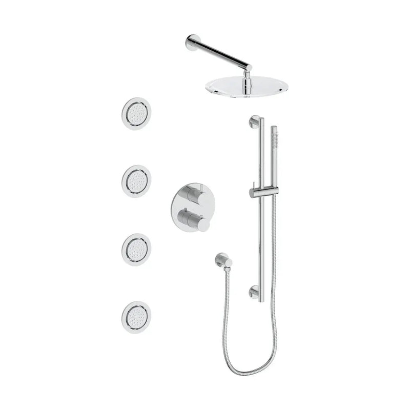 ZLINE Emerald Bay Thermostatic Shower System with Body Jets EMBY-SHS-T3-CH by Farmhouse Kitchen and Bath