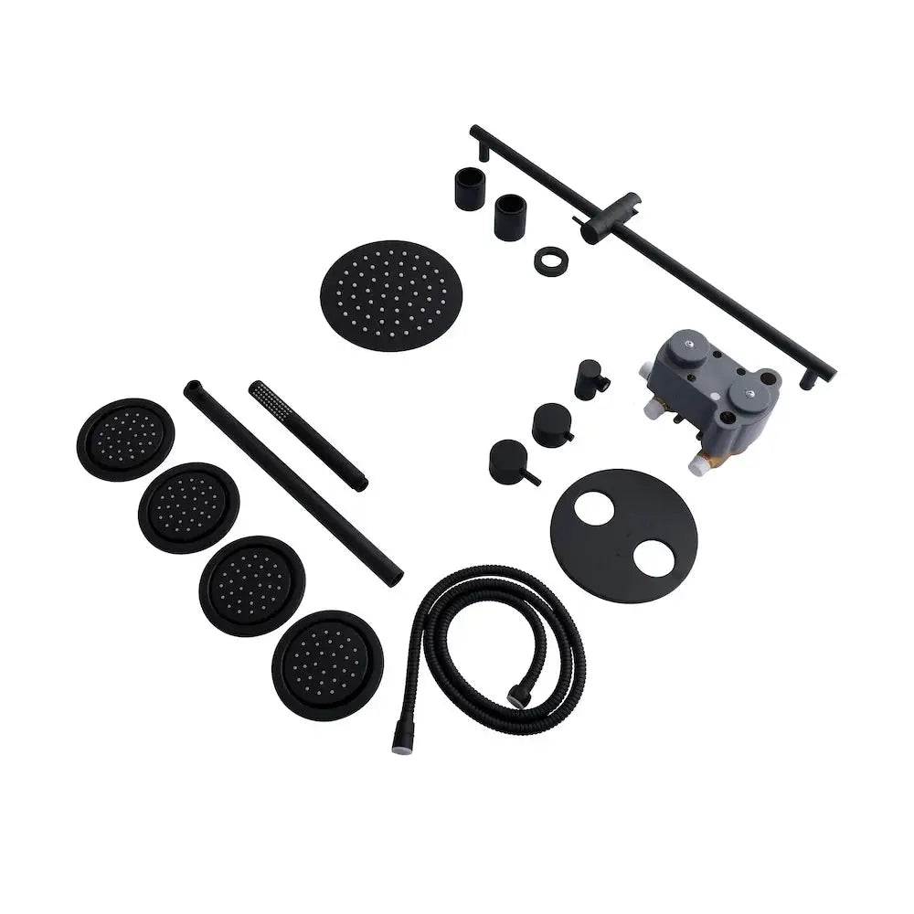 ZLINE Emerald Bay Thermostatic Shower System with Body Jets EMBY-SHS-T3-MB by Farmhouse Kitchen and Bath