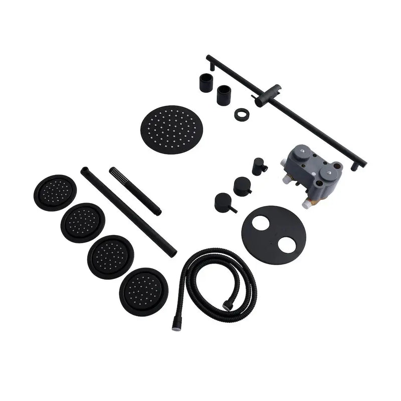 ZLINE Emerald Bay Thermostatic Shower System with Body Jets EMBY-SHS-T3-MB by Farmhouse Kitchen and Bath