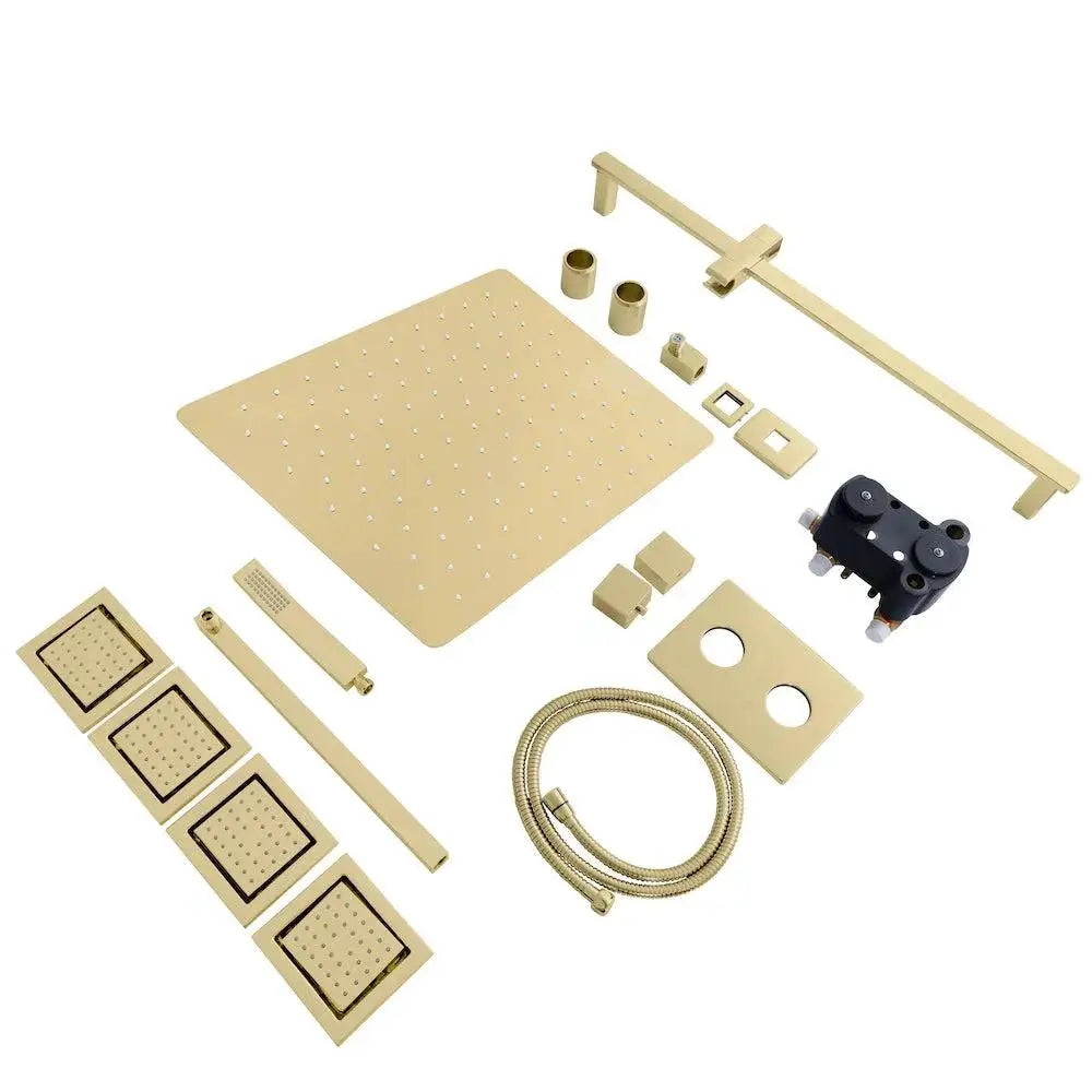 ZLINE Crystal Bay Thermostatic Shower System with Body Jets CBY-SHS-T3-PG by Farmhouse Kitchen and Bath
