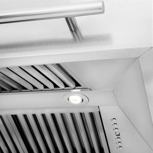 ZLINE 48" Autograph DuraSnow, Stainless Steel Wall Range Hood, 8654SNX-48, detail