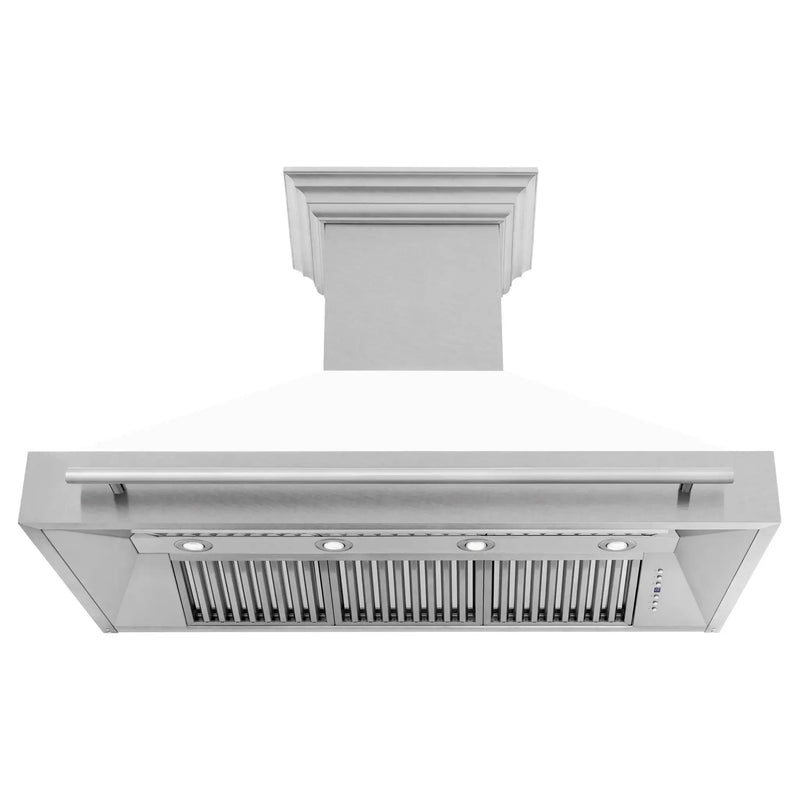 ZLINE 48" Autograph DuraSnow White Stainless Wall Range Hood 8654SNX-WM-48 by Farmhouse Kitchen and Bath
