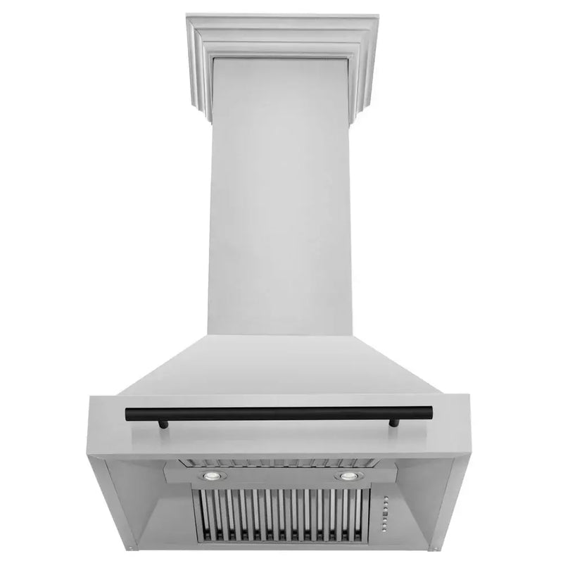ZLINE 30" Autograph Stainless Wall Range Hood, White, 8654STZ-30-MB by Farmhouse Kitchen and Bath
