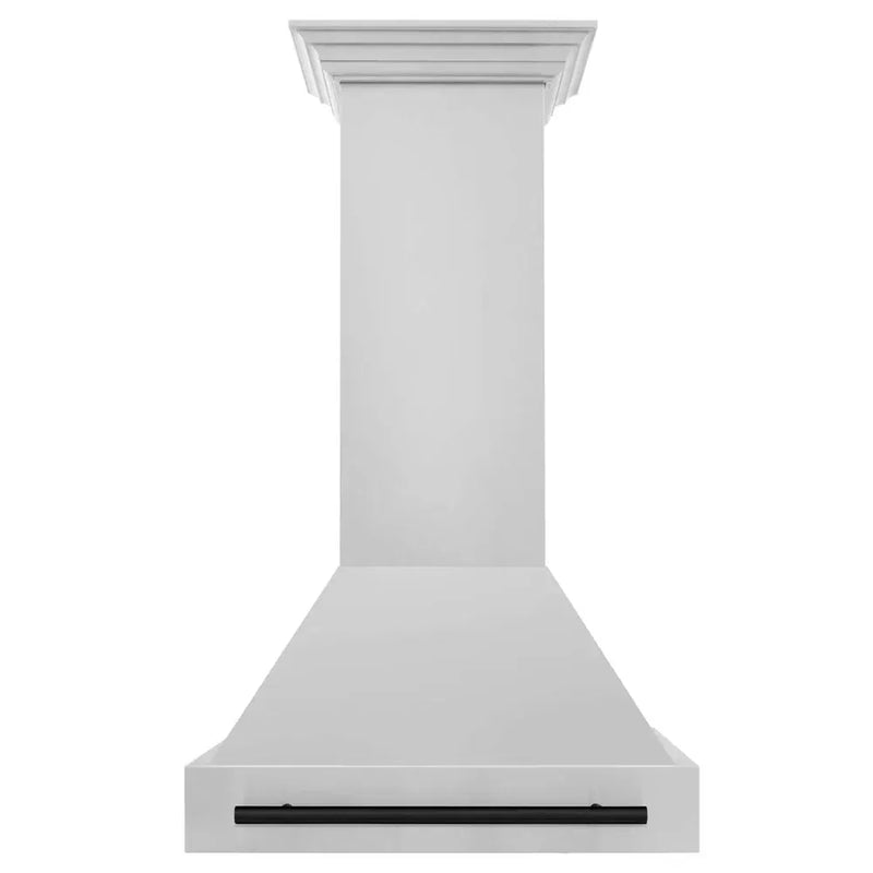 ZLINE 30" Autograph Stainless Wall Range Hood, White, 8654STZ-30-MB by Farmhouse Kitchen and Bath