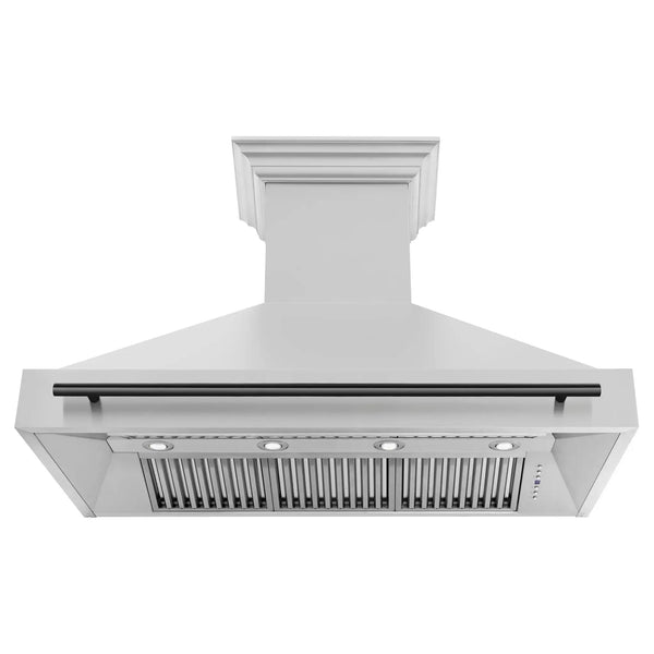 ZLINE 48" Autograph Stainless Wall Range Hood, Black Handle 8654STZ-48-MB, photo 2 of 7