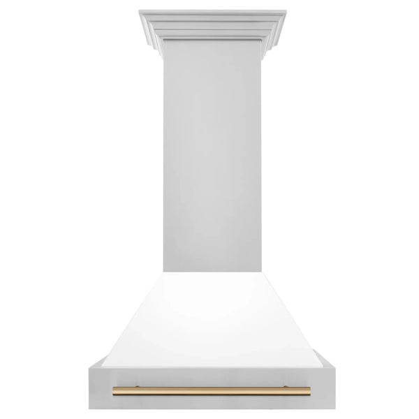 ZLINE 30" Autograph Stainless Wall Range Hood, White, 8654STZ-WM30-CB, photo 2 of 9