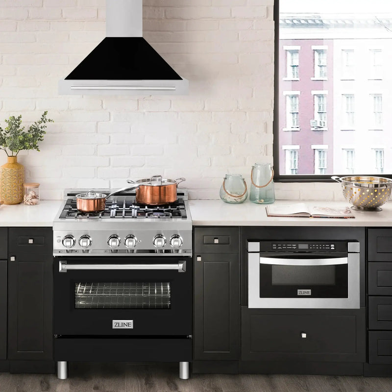 ZLINE 30" Stainless Range Hood Shell, Stainless Handle KB4STX-BLM-30 by Farmhouse Kitchen and Bath