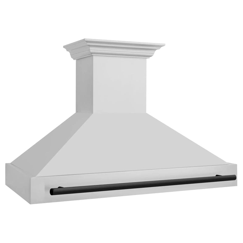 ZLINE 48" Autograph Stainless Wall Range Hood, Black Handle 8654STZ-48-MB by Farmhouse Kitchen and Bath