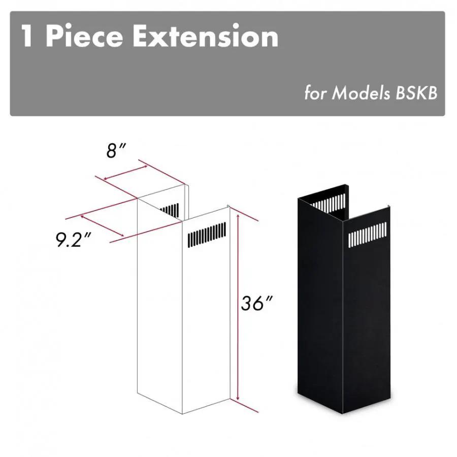 ZLINE 1-36" Chimney Extension, 9'-10' Ceiling, 1PCEXT-BSKBN by Farmhouse Kitchen and Bath