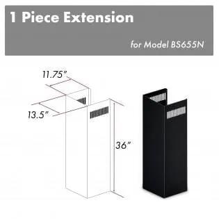 ZLINE 1-36 in. Chimney Extension for 9 ft. to 10 ft. Ceilings ,1PCEXT-BS655N by Farmhouse Kitchen and Bath