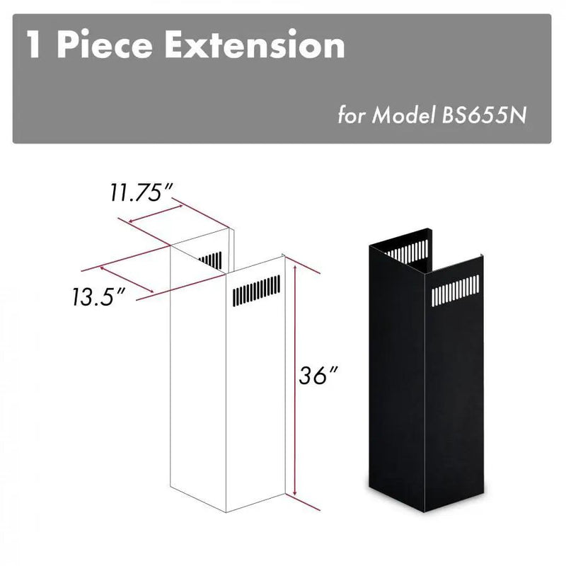 ZLINE 1-36 in. Chimney Extension for 9 ft. to 10 ft. Ceilings ,1PCEXT-BS655N by Farmhouse Kitchen and Bath