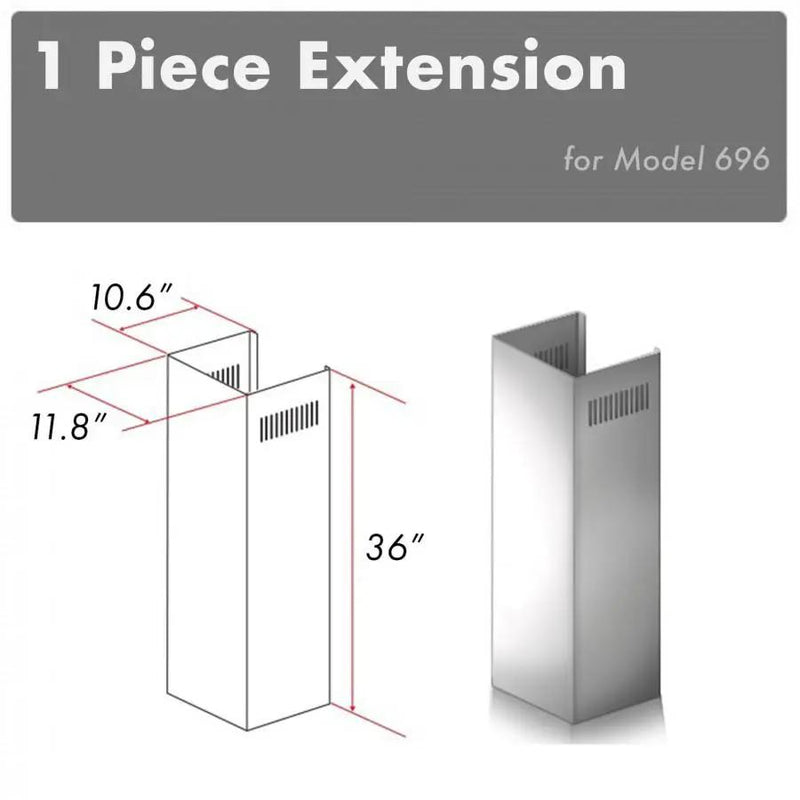 ZLINE 1 Piece Chimney Extension for 10' Ceiling,1PCEXT-696 by Farmhouse Kitchen and Bath
