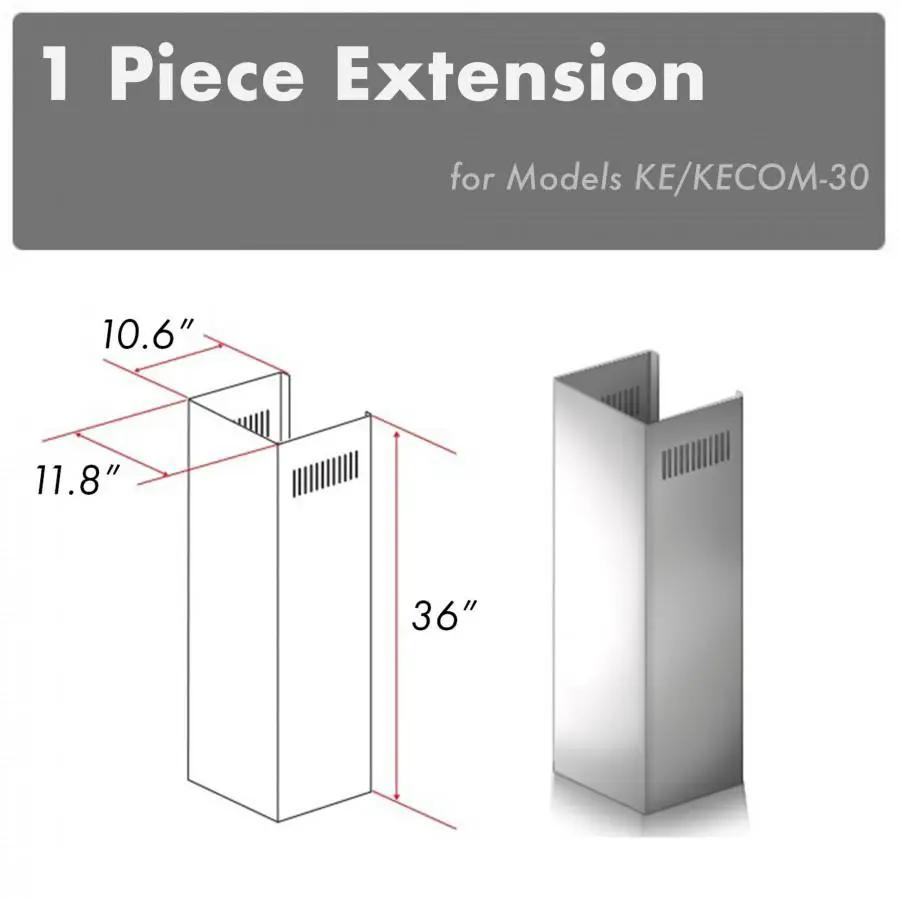 ZLINE 1 Piece Chimney Extension for 10' Ceilings,1PCEXT-KE/KECOM-30 by Farmhouse Kitchen and Bath