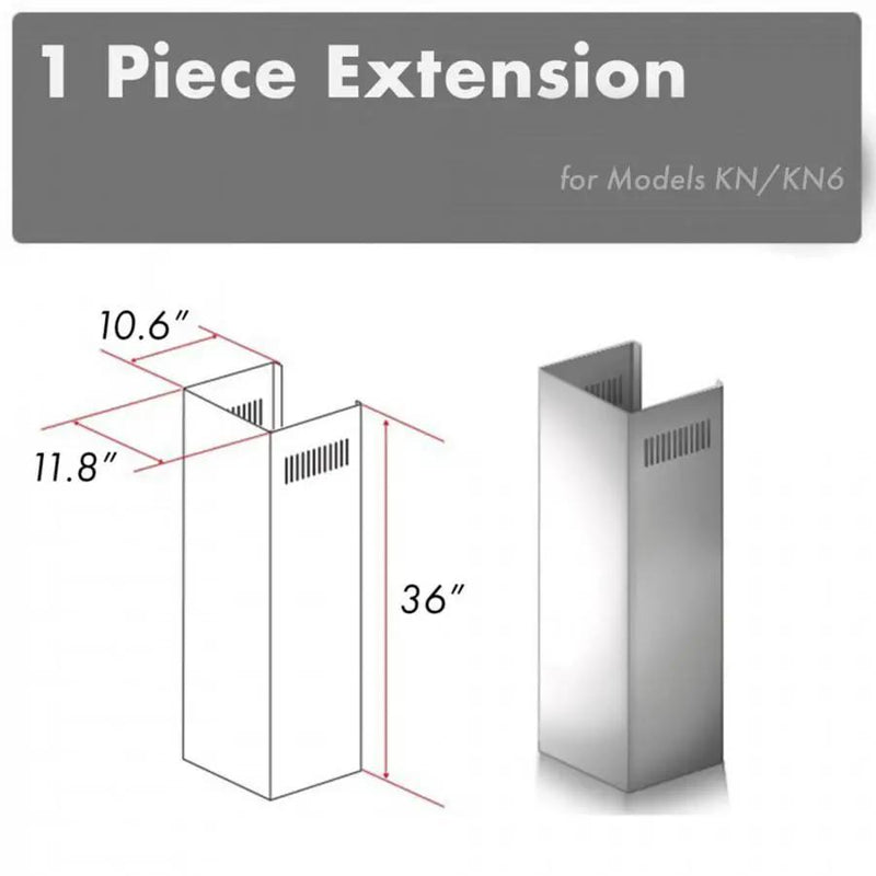 ZLINE 1 Piece Chimney Extension for 10' Ceilings,1PCEXT-KN by Farmhouse Kitchen and Bath