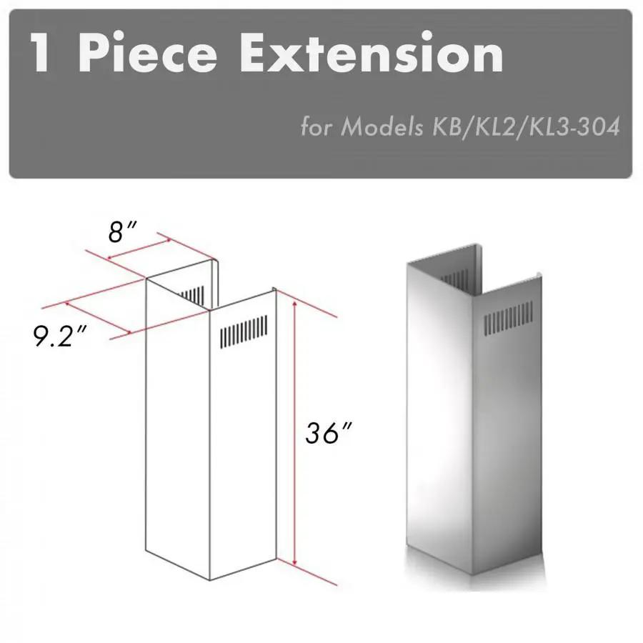 ZLINE 1 Piece Chimney Extension for 10ft Ceiling, 1PCEXT-KB/KL2/KL3-304 by Farmhouse Kitchen and Bath