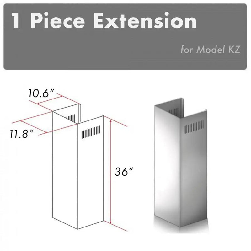 ZLINE 1 Piece Chimney Extension for 10ft. Ceiling, 1PCEXT-KZ by Farmhouse Kitchen and Bath