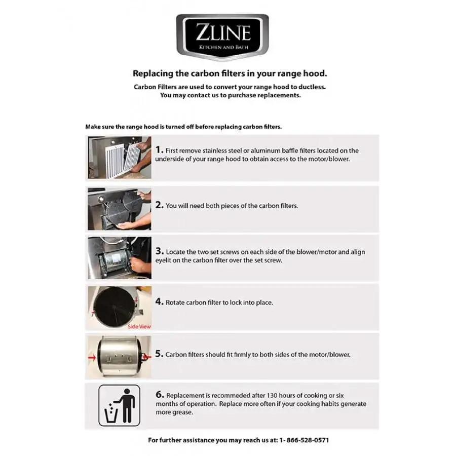 ZLINE 1 Set Charcoal Filters for Range Hoods w/Recirculating Option CF1 by Farmhouse Kitchen and Bath