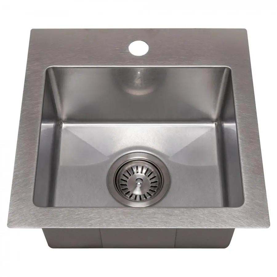 ZLINE 15" Topmount Single Bowl Bar Sink DuraSnow Stainless Steel, STS-15S by Farmhouse Kitchen and Bath
