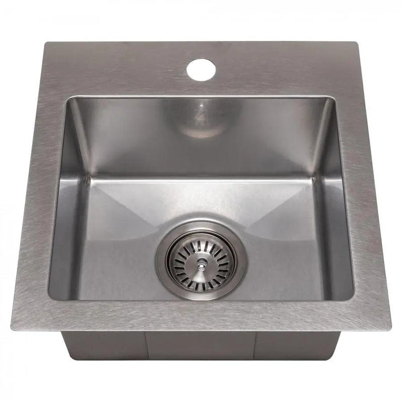 ZLINE 15" Topmount Single Bowl Bar Sink DuraSnow Stainless Steel, STS-15S by Farmhouse Kitchen and Bath